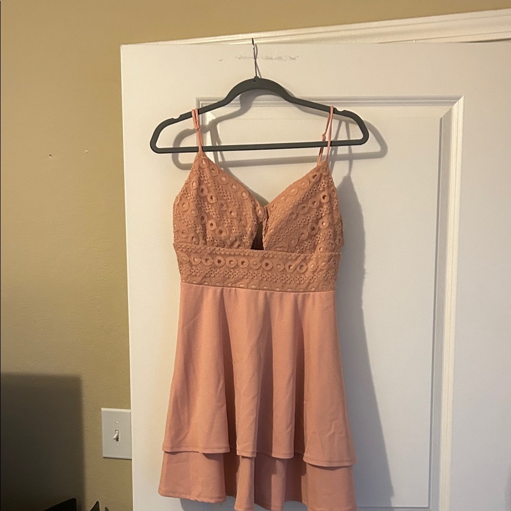 City Studio Blush Lace Dress